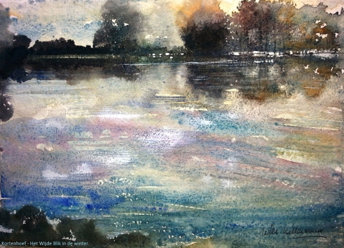 De plas in de Winter | 40 x 50 | €495,00